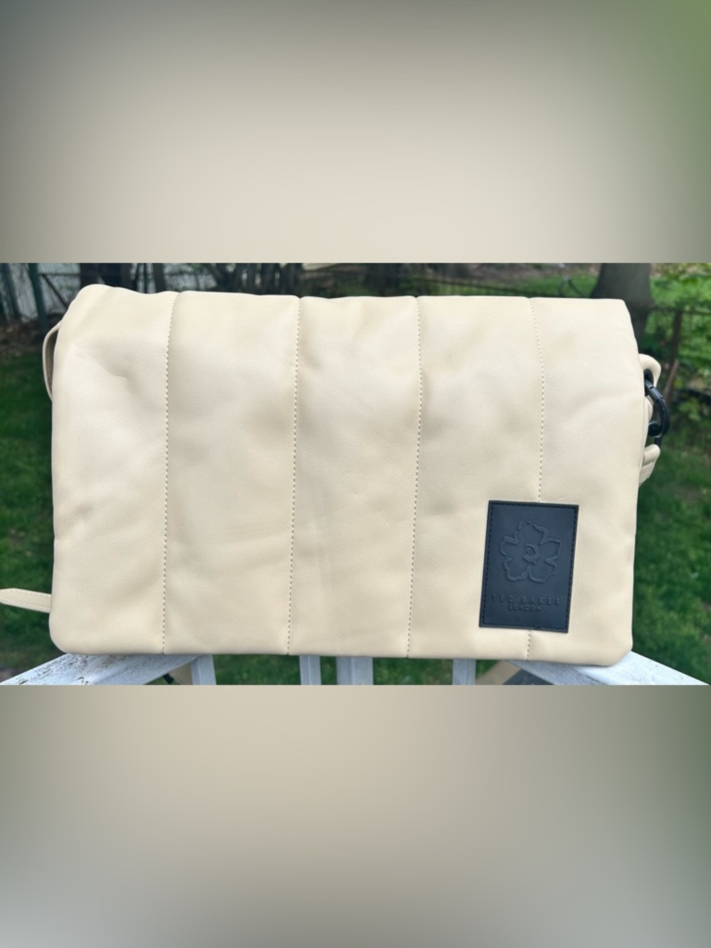 Ted Baker Quilted Crossbody Bag Cream Beige Leather | NWT Retail $175